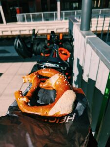 Pretzl on my bike at Ingolstadt central station