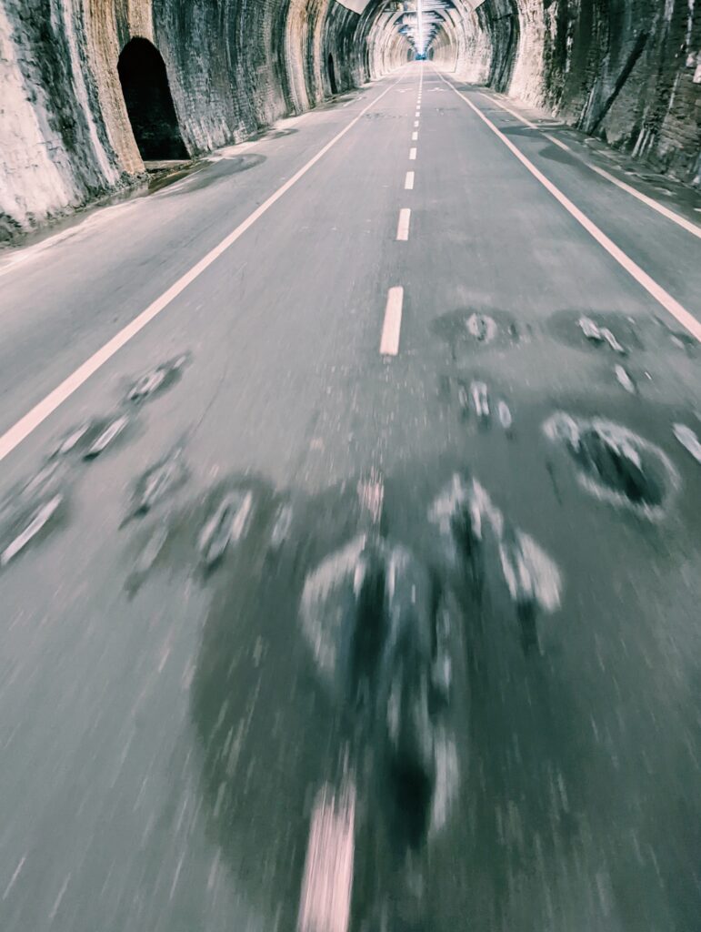 Bike track in a tunnel