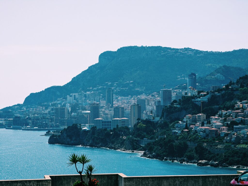 View of skyscrapers in Monaco from the East