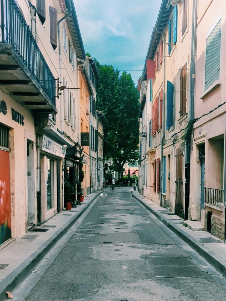Looking down a street in old town Arles